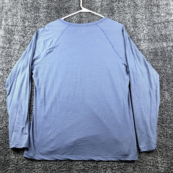 Smartwool Shirt Womens XL Blue Wool Long Sleeve Crew Neck Base Layer - Picture 3 of 8